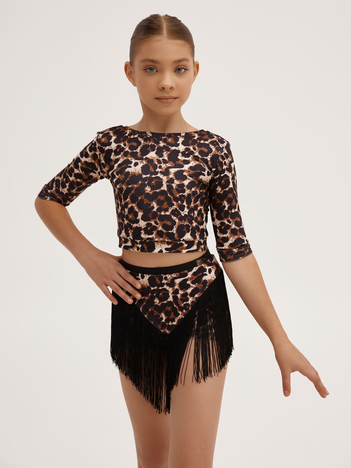 Базовый кроп топ с рукавом